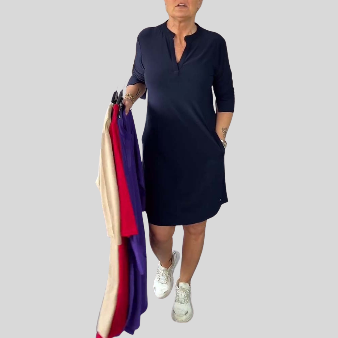 Simona | Elegancka sukienka z dekoltem w kształcie litery V