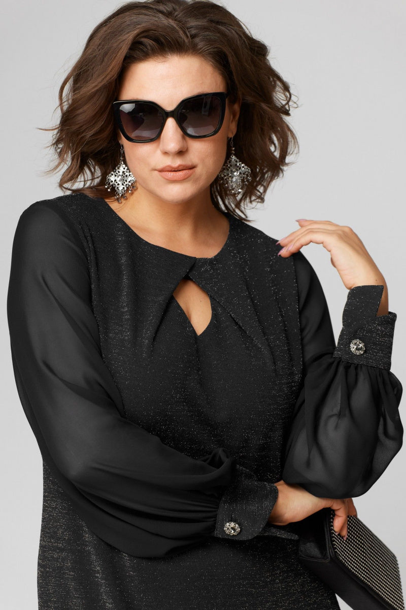 Alicja | Elegancka sukienka z transparentnymi rękawami