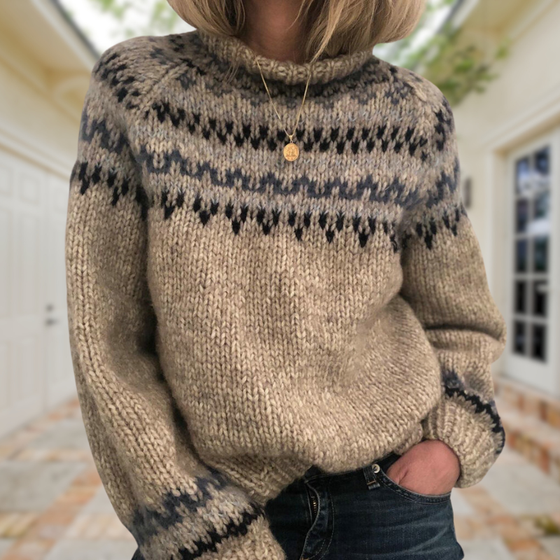 Ashley | Vintage Islandzki Sweter z Wełny