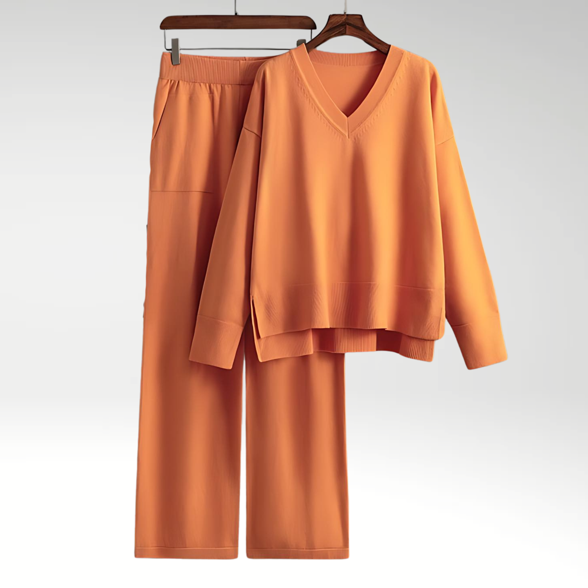 Bożena | Zestaw dwóch części Luxe z dekoltem V