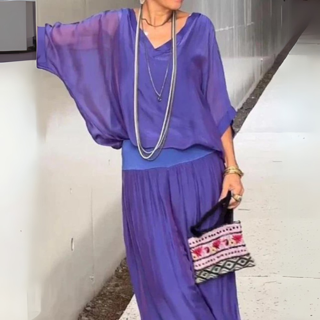 Amani | Lekki boho komplet z bluzką i spodniami