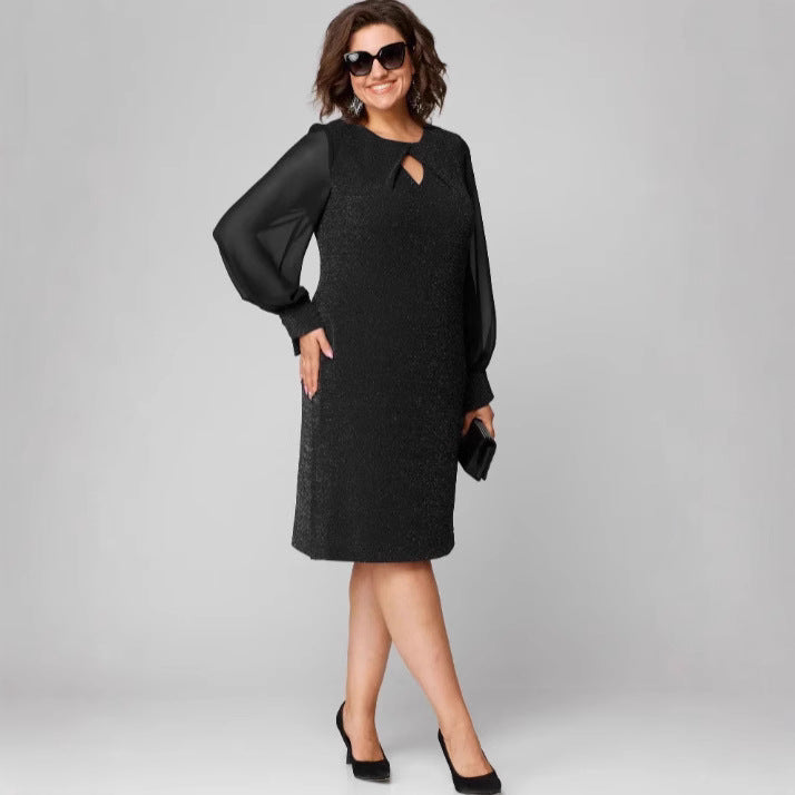 Alicja | Elegancka sukienka z transparentnymi rękawami