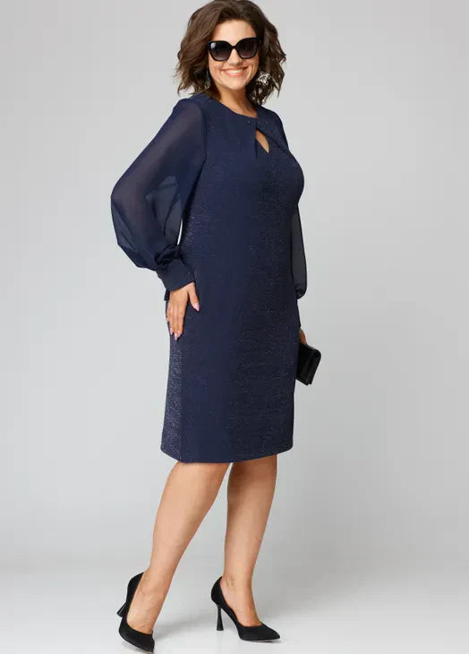 Alicja | Elegancka sukienka z transparentnymi rękawami