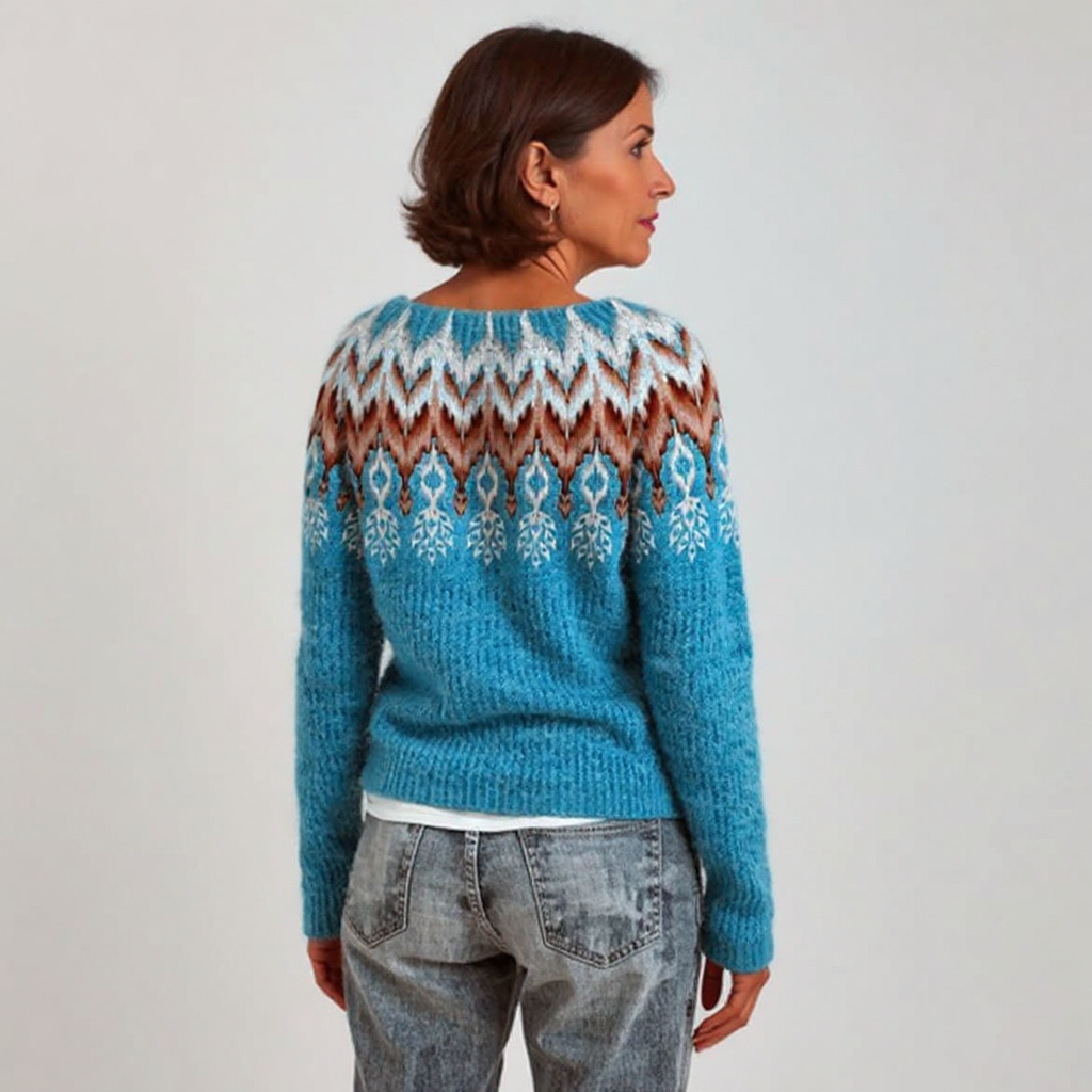 Evelyn | Vintage Islandzki Sweter z Wełny
