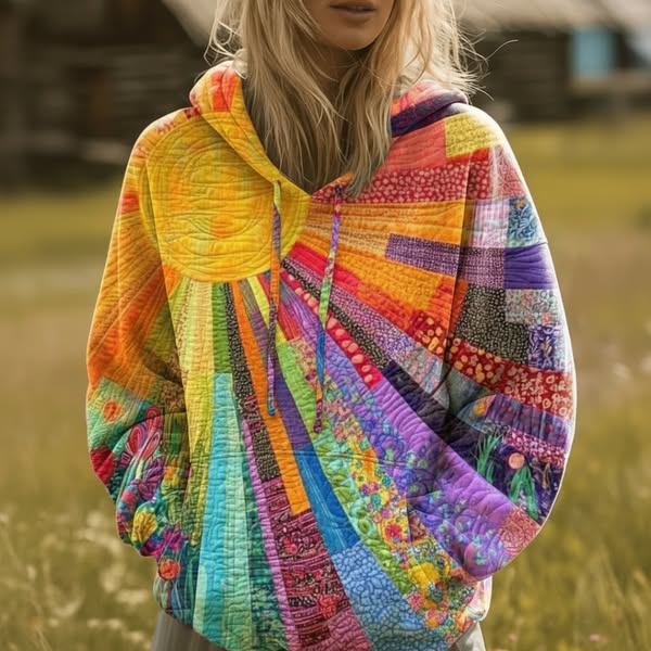 Aneta | Boho Kolorowy Kaptur Patchwork