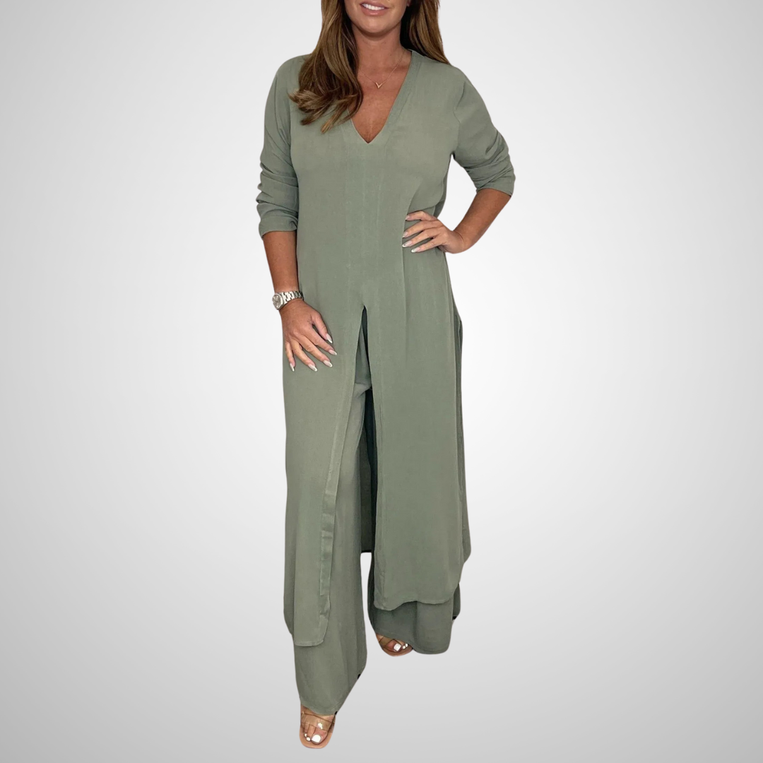 Zuzana | Lotnicza Lniana Tkaninowa Dwuczęściowa Sada