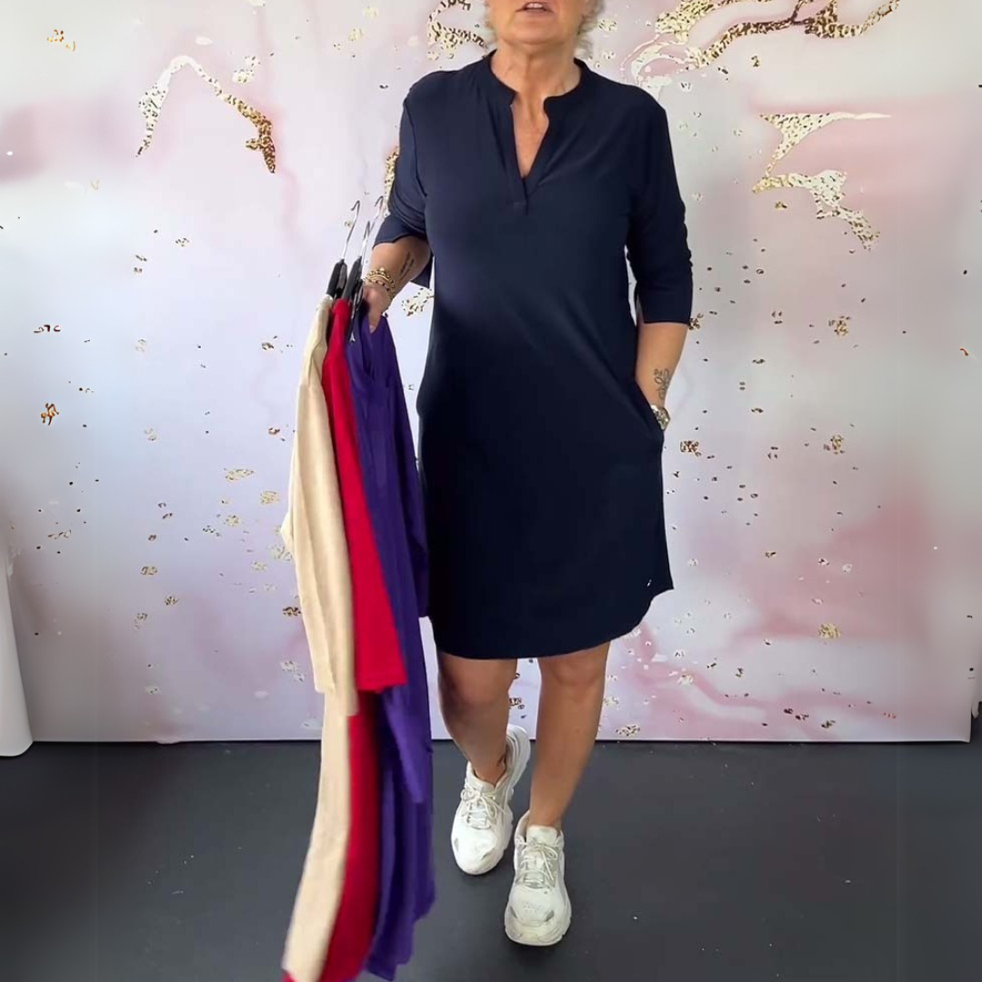 Simona | Elegancka sukienka z dekoltem w kształcie litery V