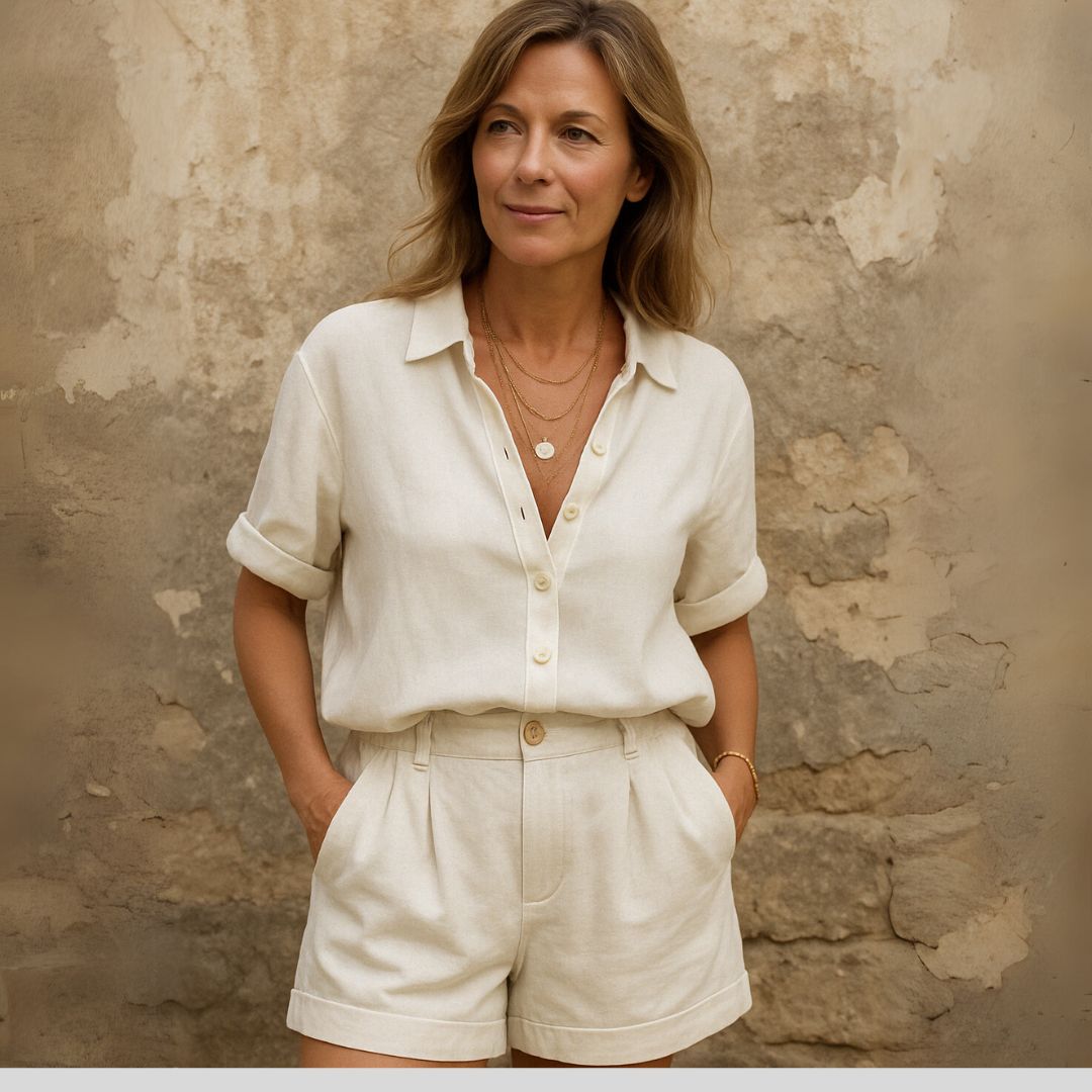 Emma | Leniwy lniany komplet na letnią wygodę