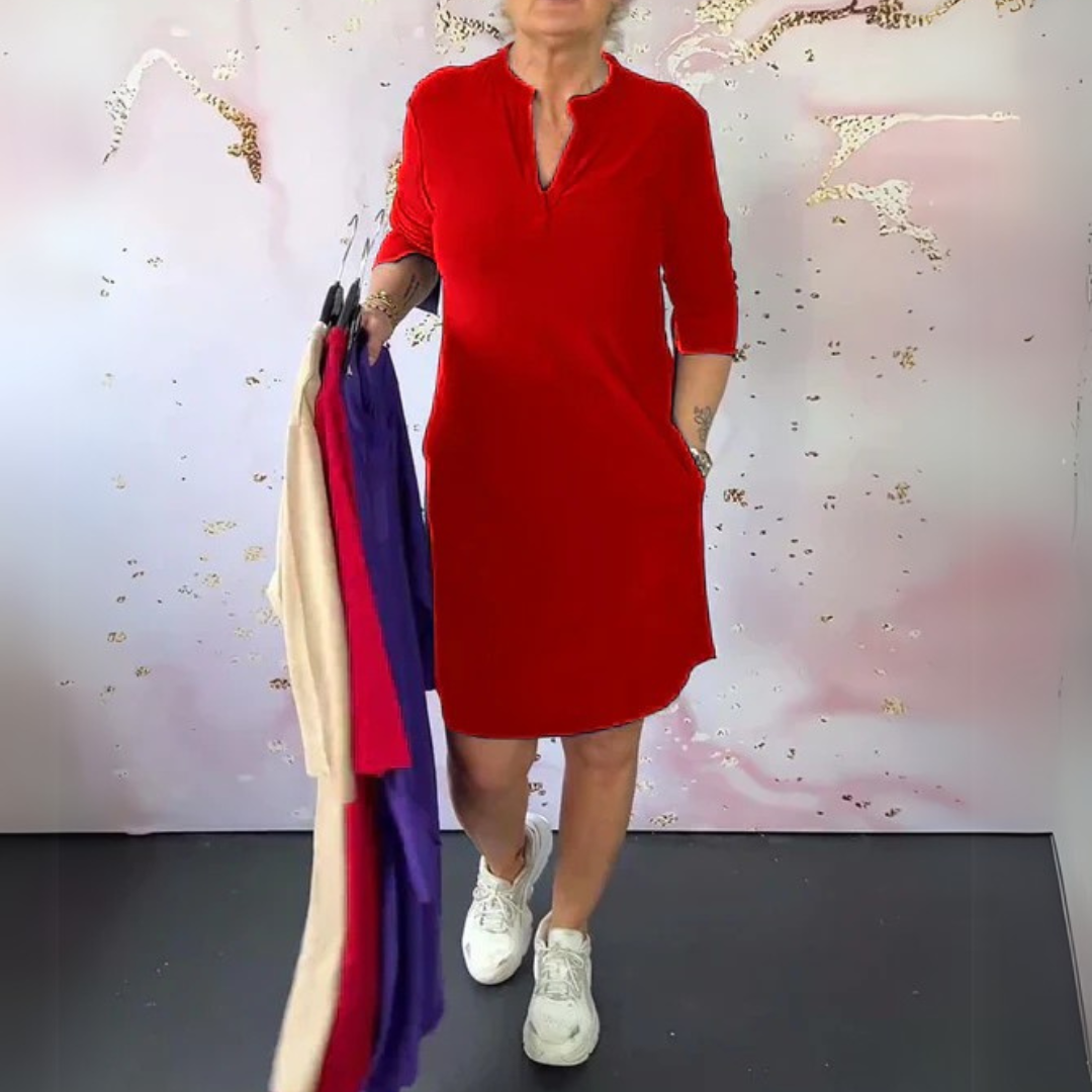 Simona | Elegancka sukienka z dekoltem w kształcie litery V