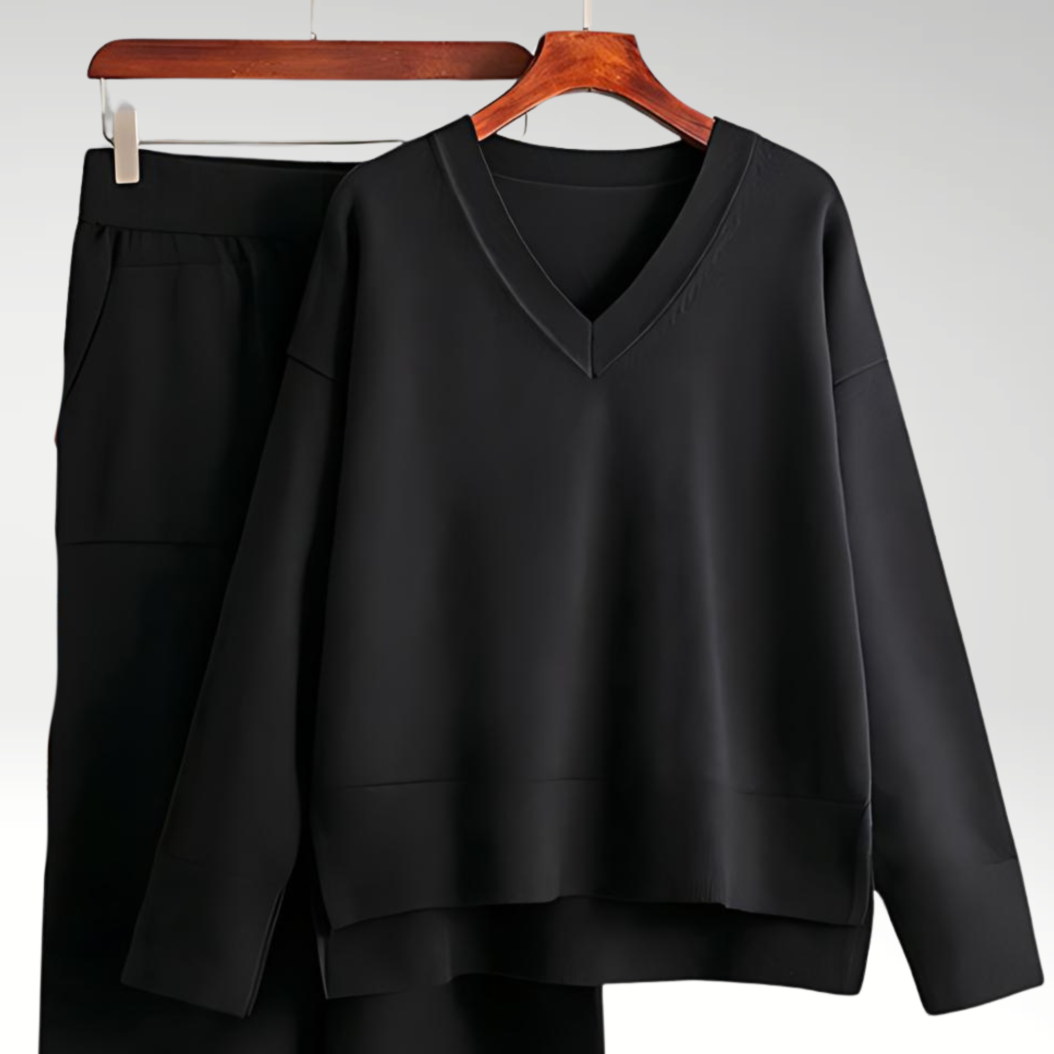 Dagmara | Zestaw Dwa Części Luxe z Dekoltem w Serek