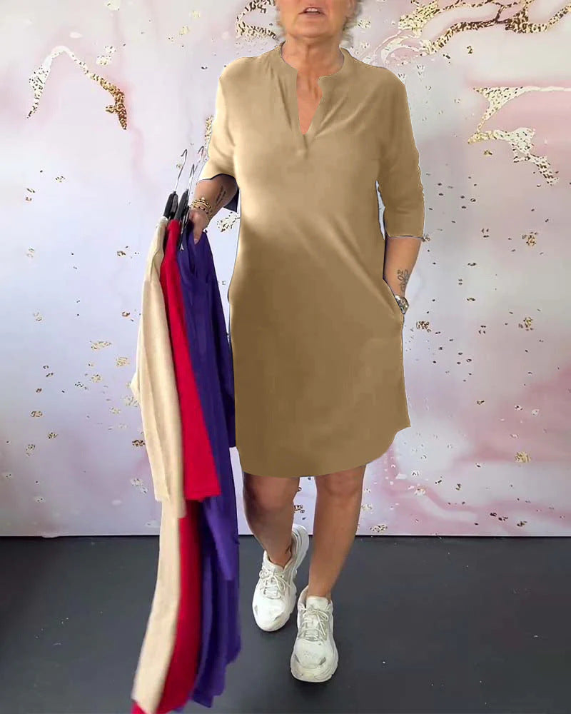 Simona | Elegancka sukienka z dekoltem w kształcie litery V