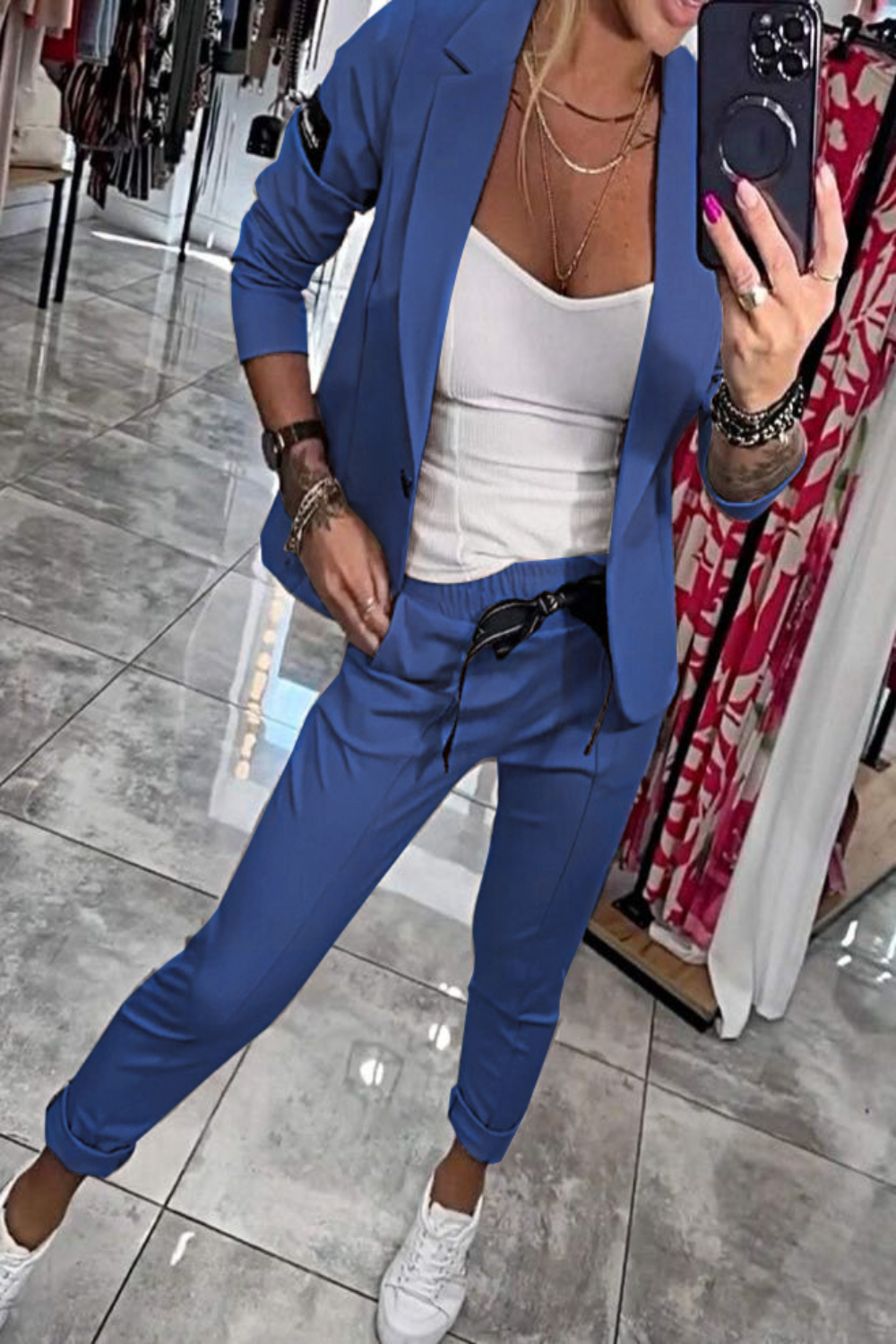 Moxie | Dwuczęściowy damski zestaw top z kurtką i gumą