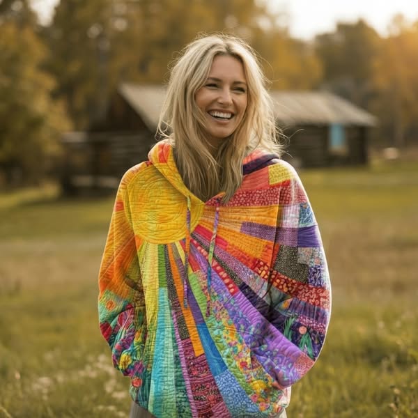 Aneta | Boho Kolorowy Kaptur Patchwork