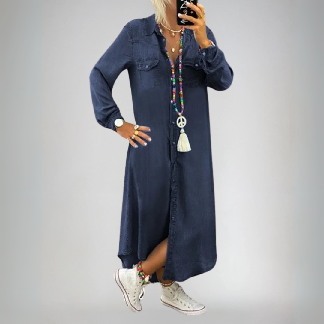 Vena | Elegancka sukienka jeansowa Boho